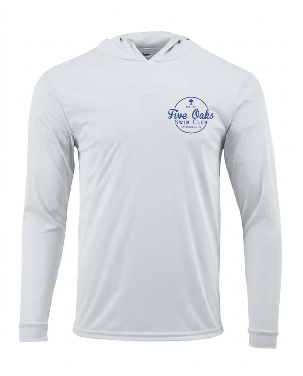 Five Oaks Swim Club Long Sleeve Hooded Tshirt